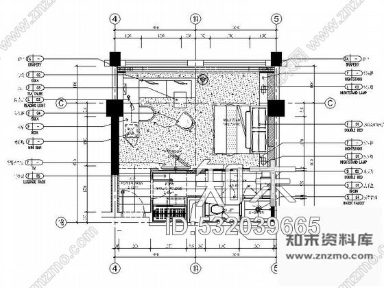 施工图福建四星级温泉酒店大床房室内装修施工图施工图下载【ID:532039665】