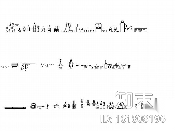 厨房摆设cad施工图下载【ID:161808196】