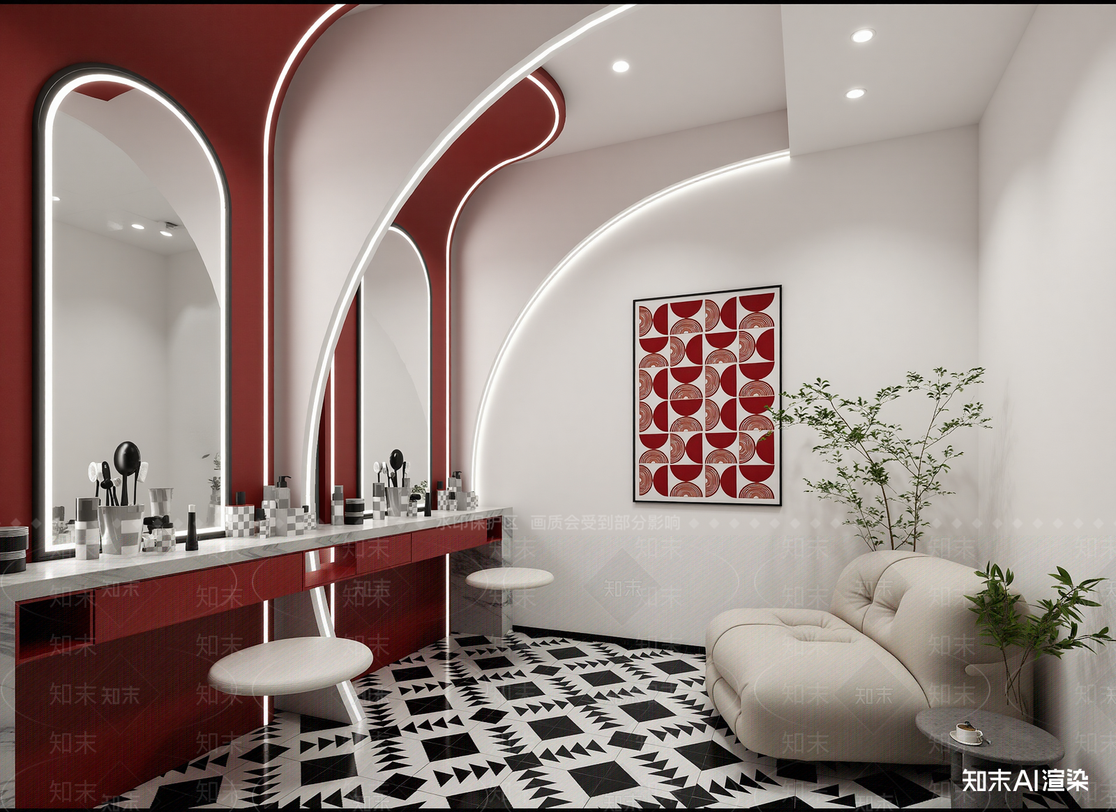 现代美容院3D模型下载【ID:1214156554】