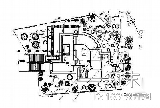 某别墅景观设计图施工图下载【ID:166185174】