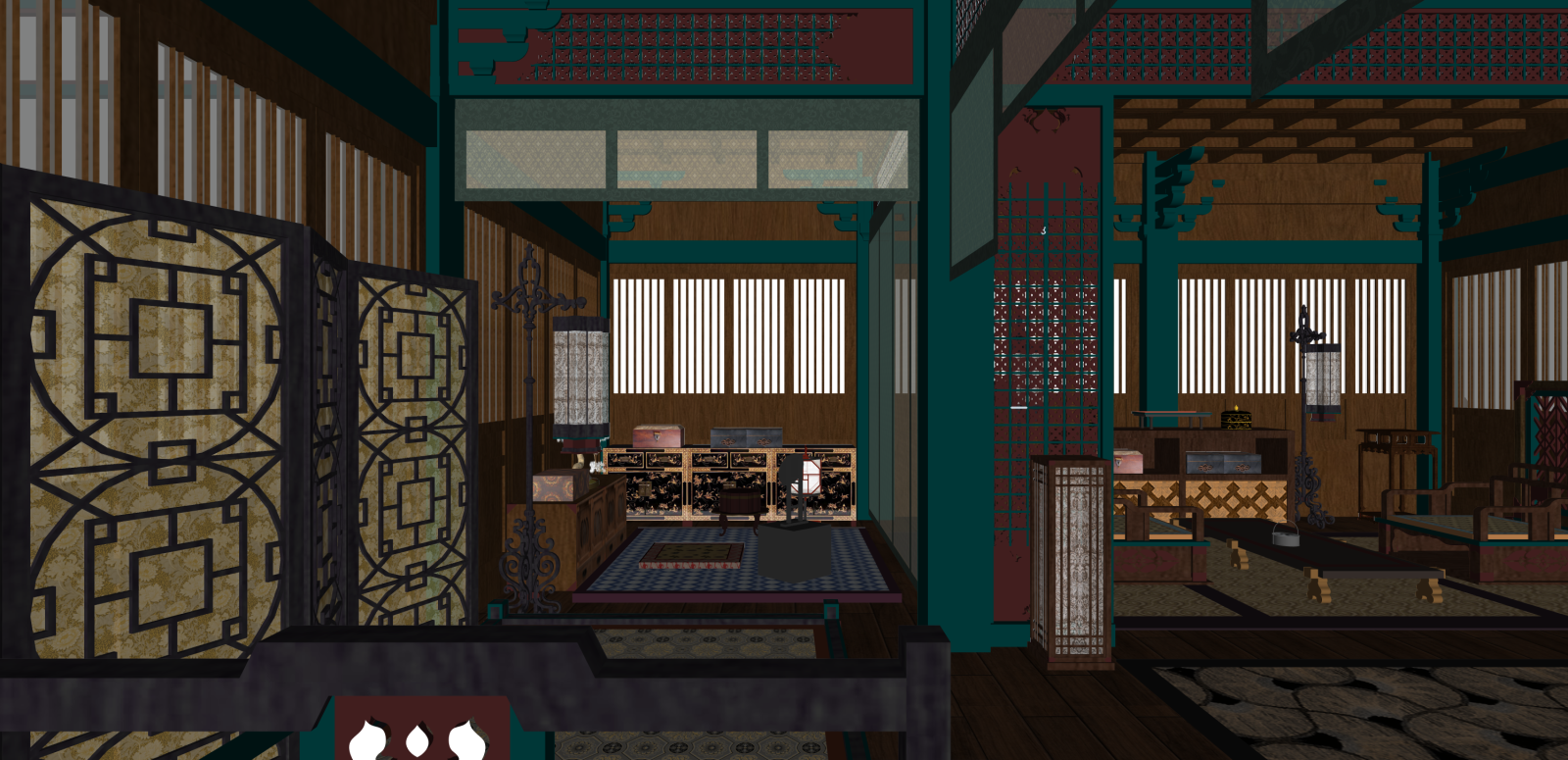 中式家居卧室SU模型下载【ID:1215940271】