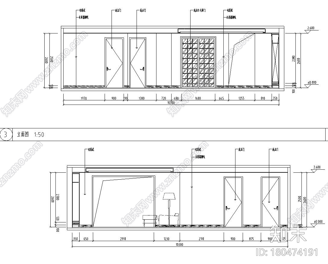 东南亚6居室大平层住宅装修施工图设计cad施工图下载【ID:180474191】