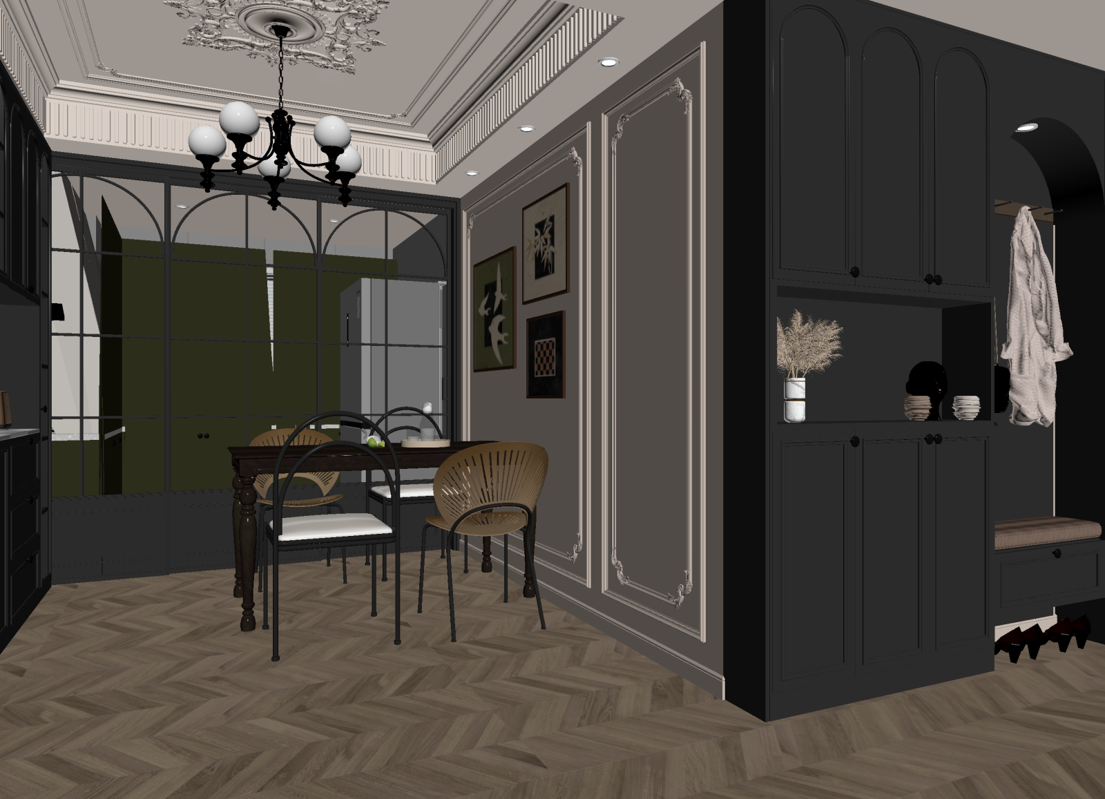 法式家居餐厅3D模型下载【ID:1215171029】