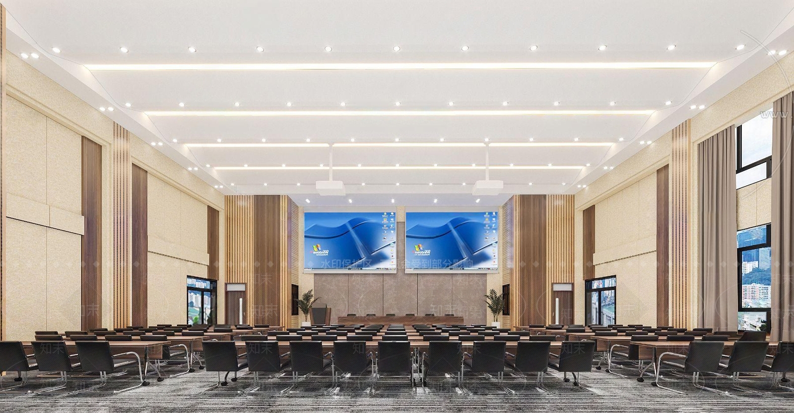 现代酒店会议大厅3D模型下载【ID:1111932166】