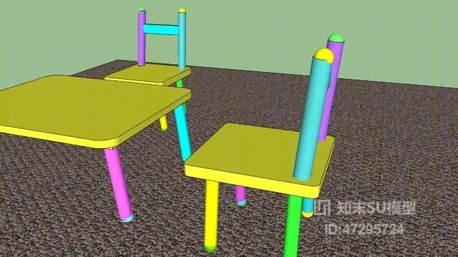 孩子们的桌子SU模型下载【ID:47295724】