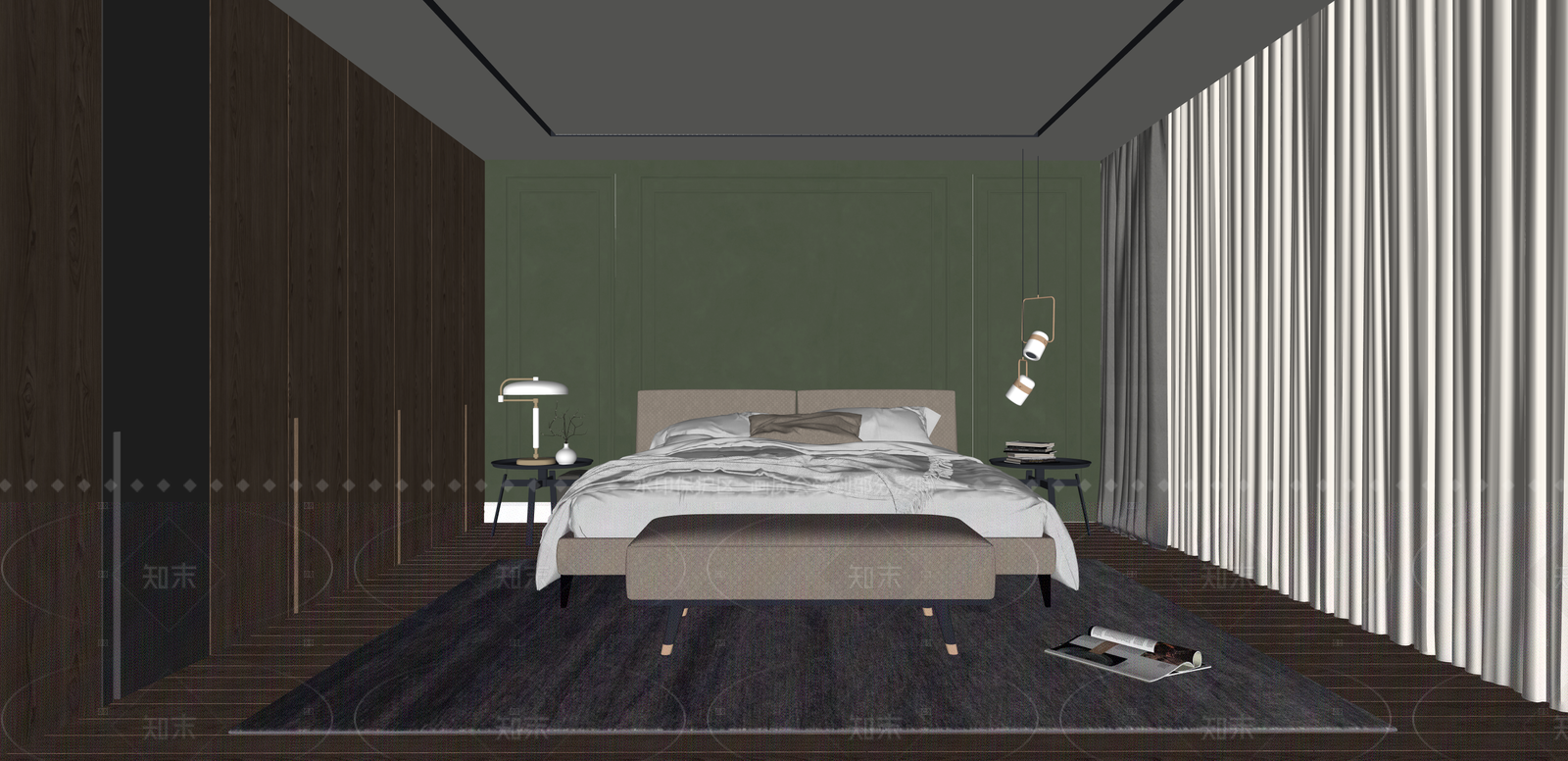 现代家居卧室SU模型下载【ID:1216053356】