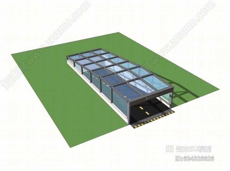 地下車庫出入口su模型su模型下載