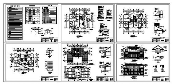 三层双拼别墅建筑施工图施工图下载【ID:149924122】