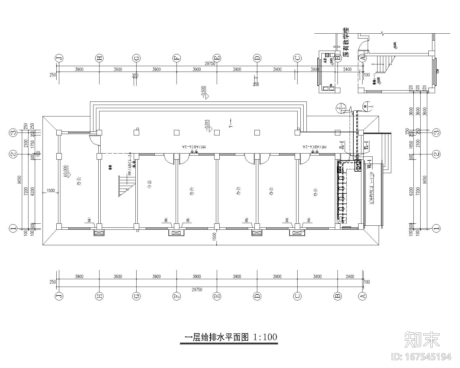 学校改造项目综合楼给排水设计施工图CAD版cad施工图下载【ID:167545194】