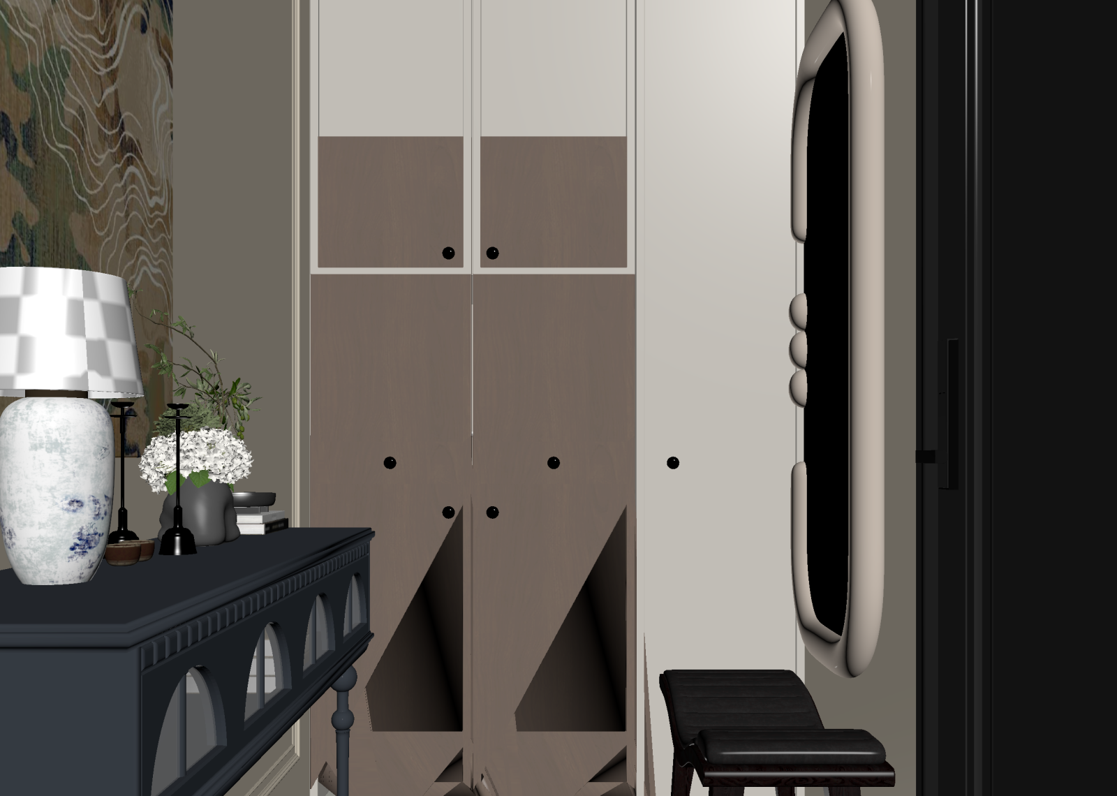 复古玄关3D模型下载【ID:1214642159】