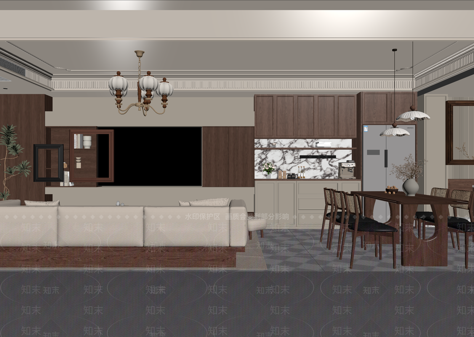 侘寂客餐厅3D模型下载【ID:1215078353】