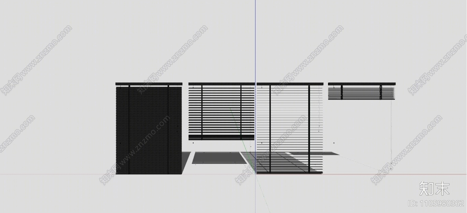 现代百叶帘SU模型下载【ID:1105980362】