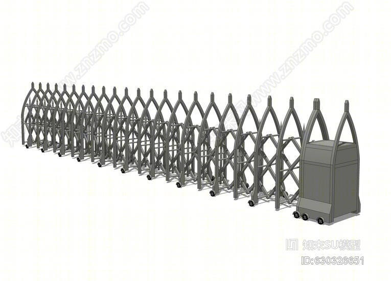 自动伸缩门SU模型下载【ID:630326651】