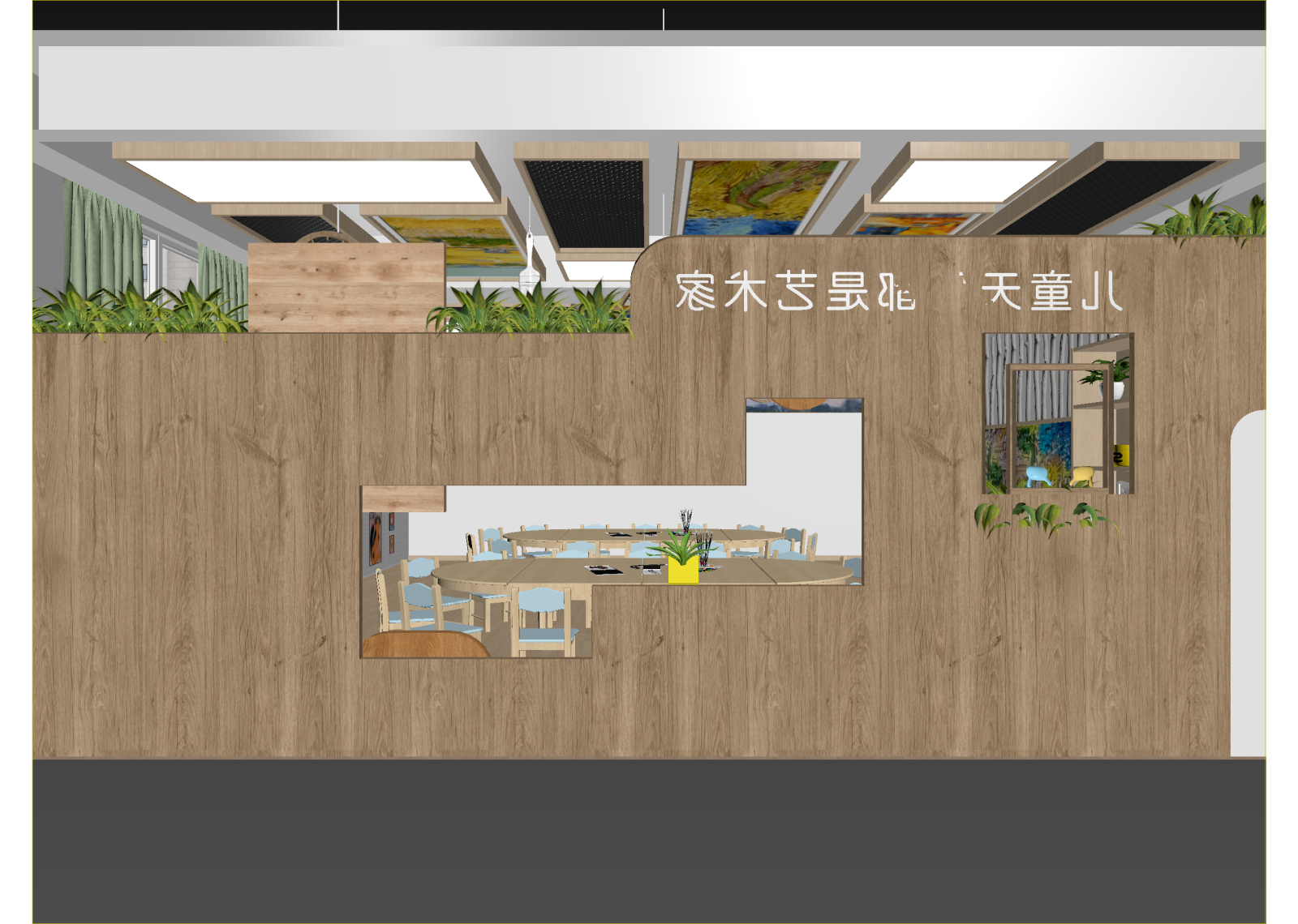 现代教室3D模型下载【ID:1215089757】