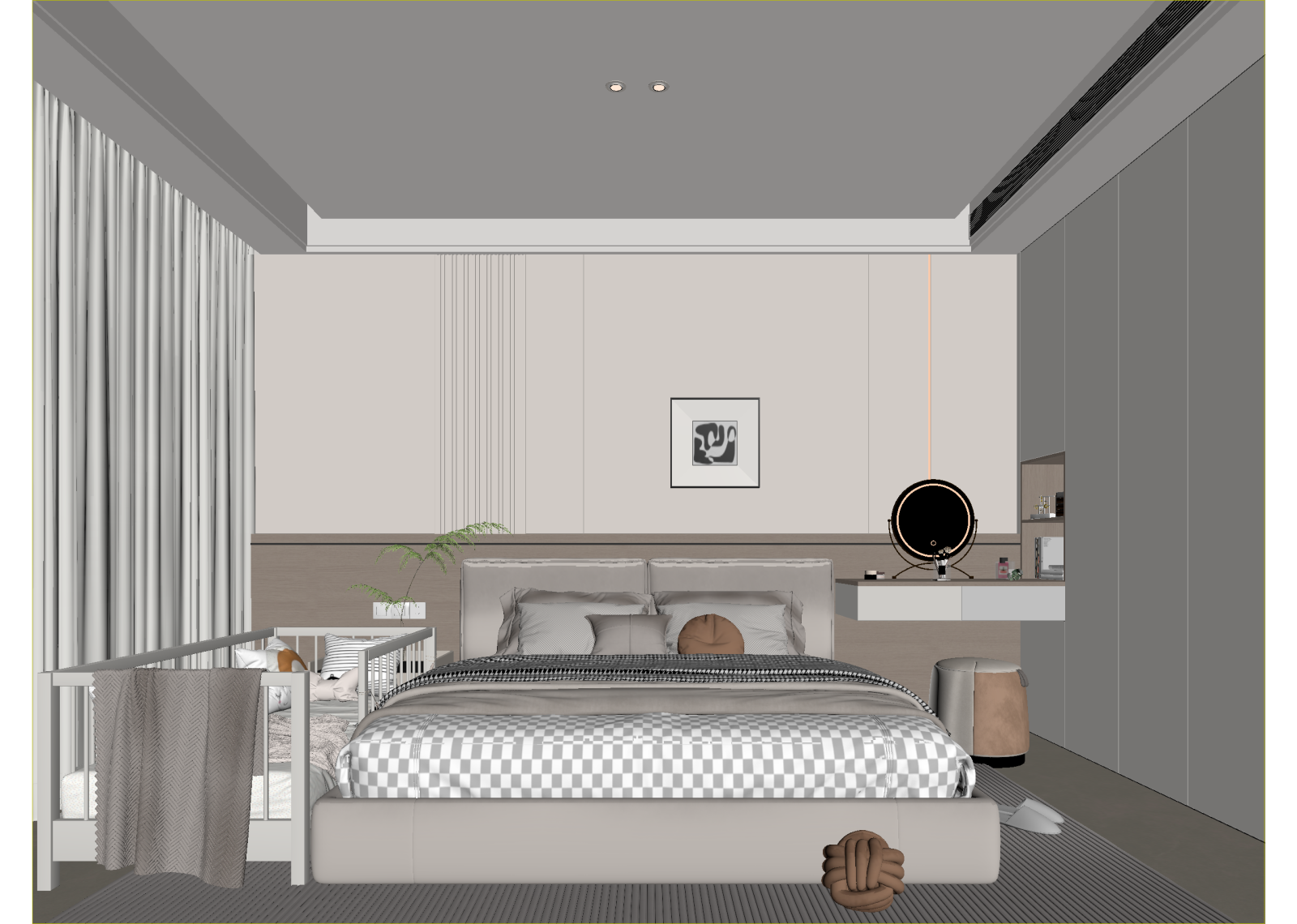 现代家居卧室3D模型下载【ID:1215923153】