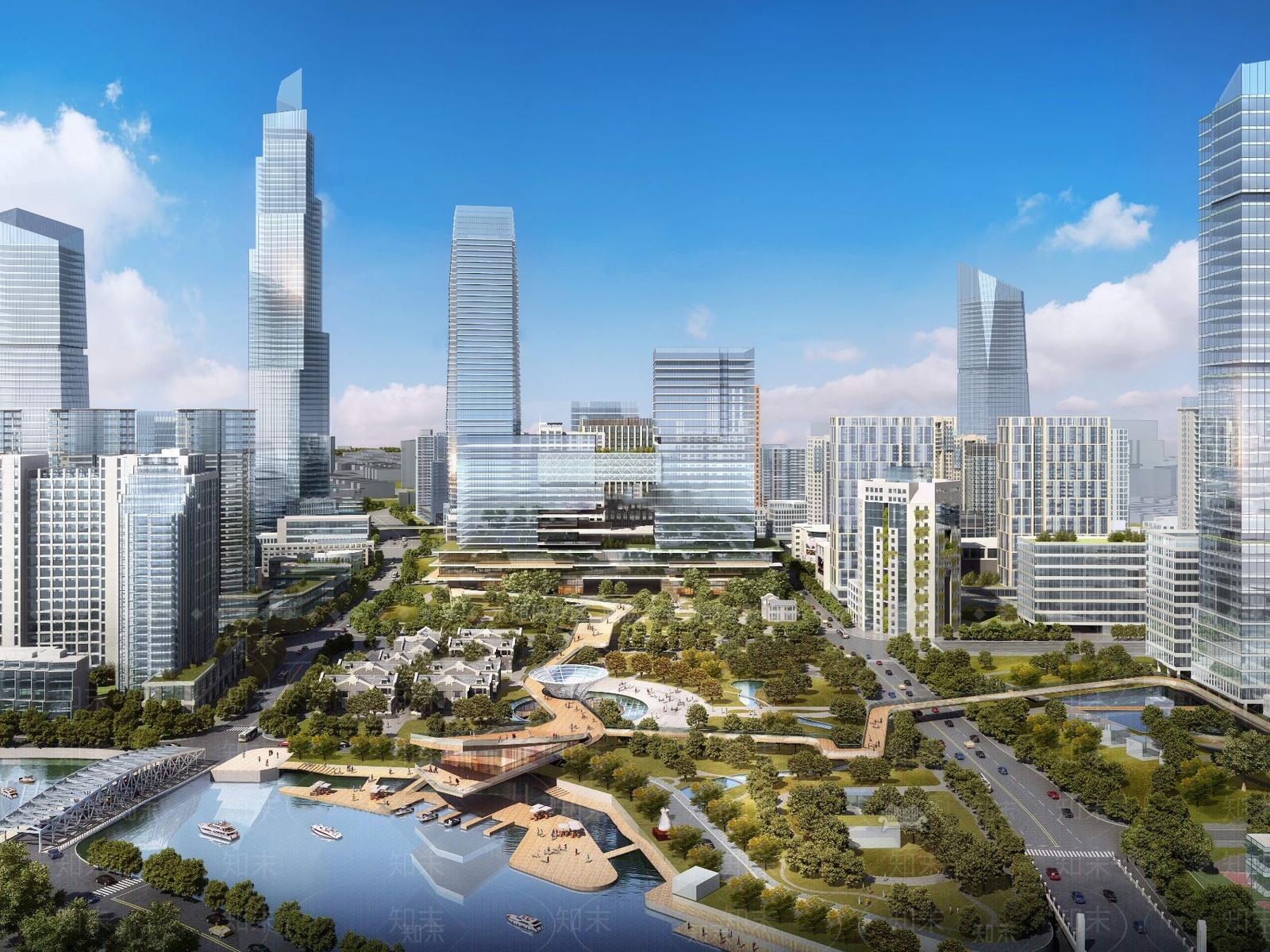 现代中心公园鸟瞰3D模型下载【ID:1118020719】