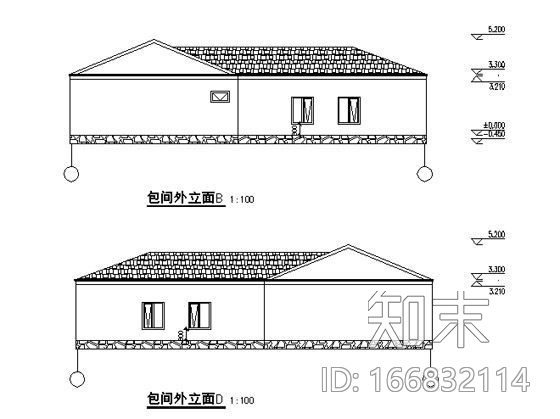 [南湖]某仿四合院建筑施工套图（生态型）cad施工图下载【ID:166832114】