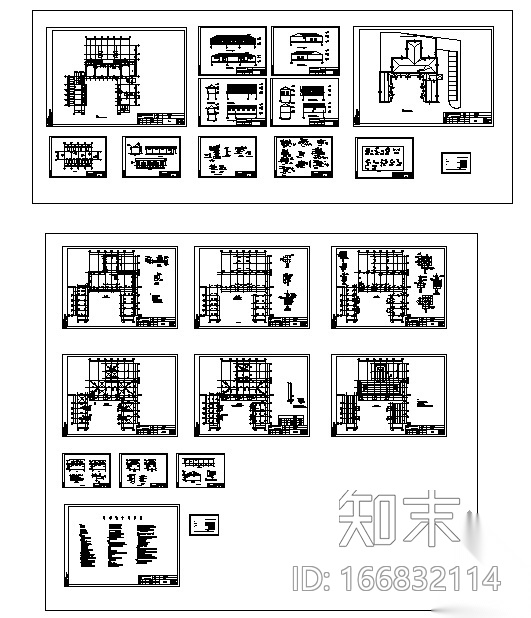 [南湖]某仿四合院建筑施工套图（生态型）cad施工图下载【ID:166832114】