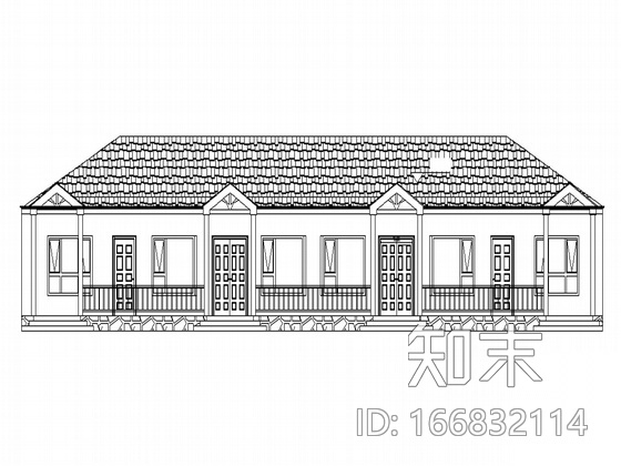 [南湖]某仿四合院建筑施工套图（生态型）cad施工图下载【ID:166832114】