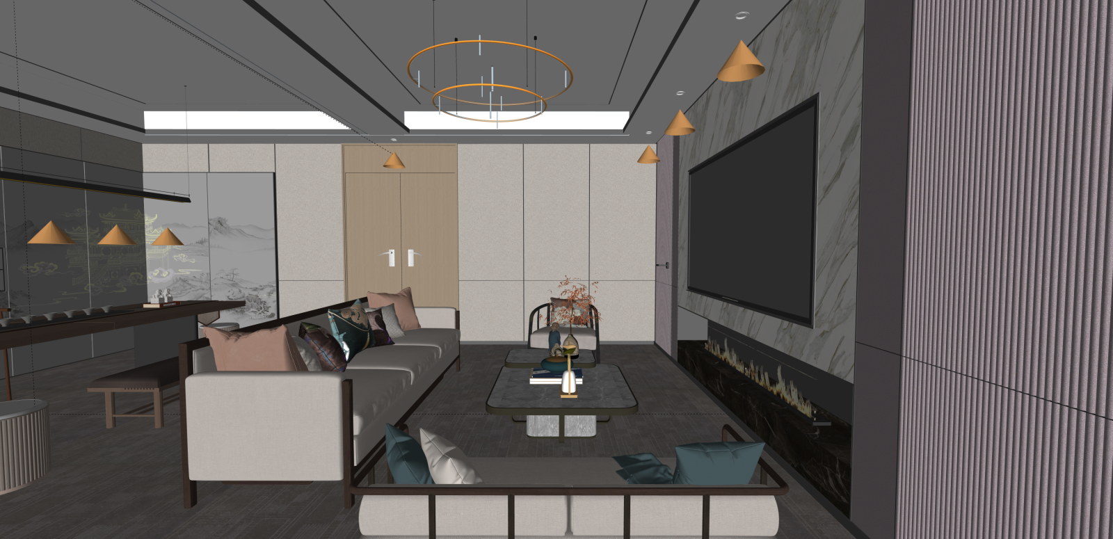 现代办公室SU模型下载【ID:1215999022】