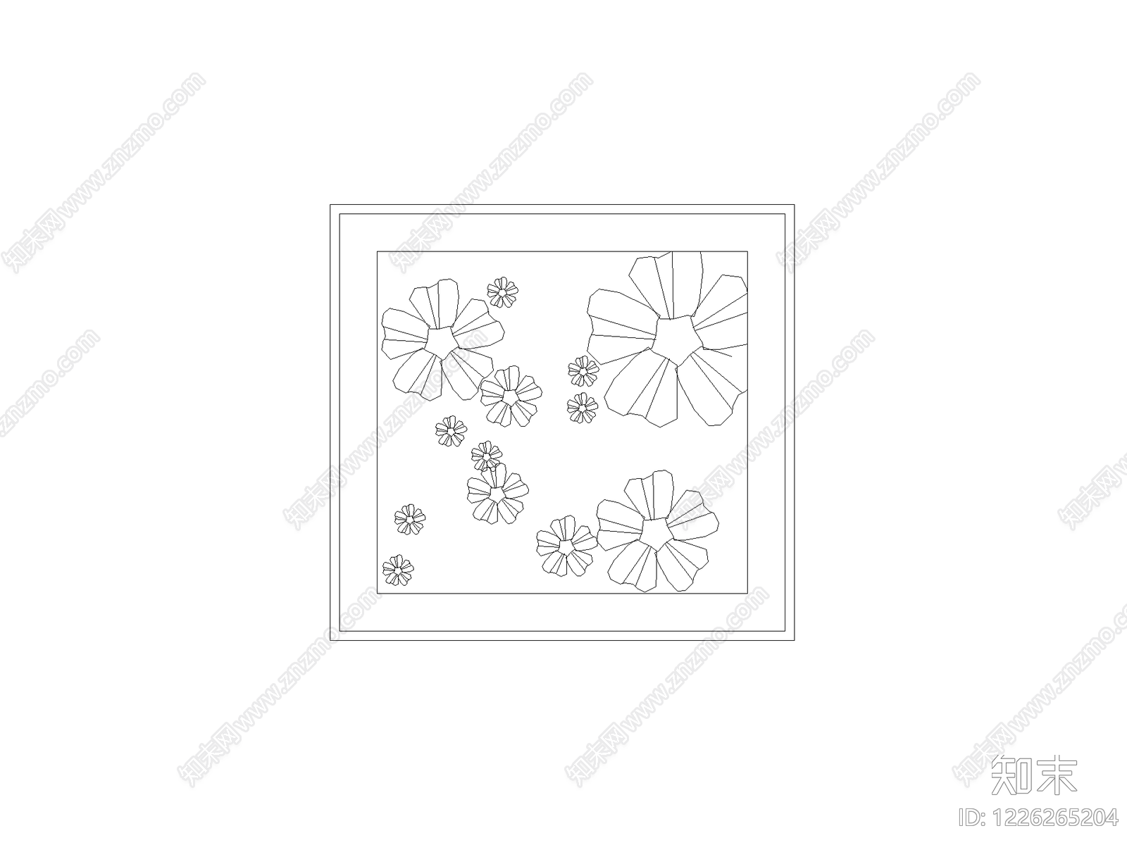 陈设类立面挂画cad施工图下载【ID:1226265204】