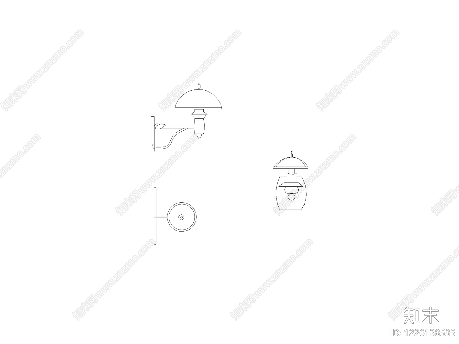 灯具图块cad施工图下载【ID:1226138535】