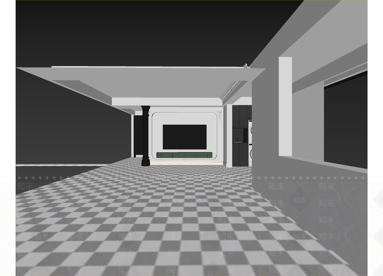 法式民宿大厅3D模型下载【ID:1214792189】