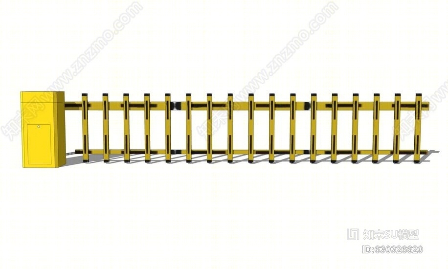 车行道闸SU模型下载【ID:630326620】