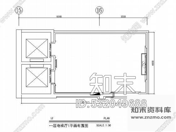 施工图8号电梯厅室内装修图施工图下载【ID:532049688】