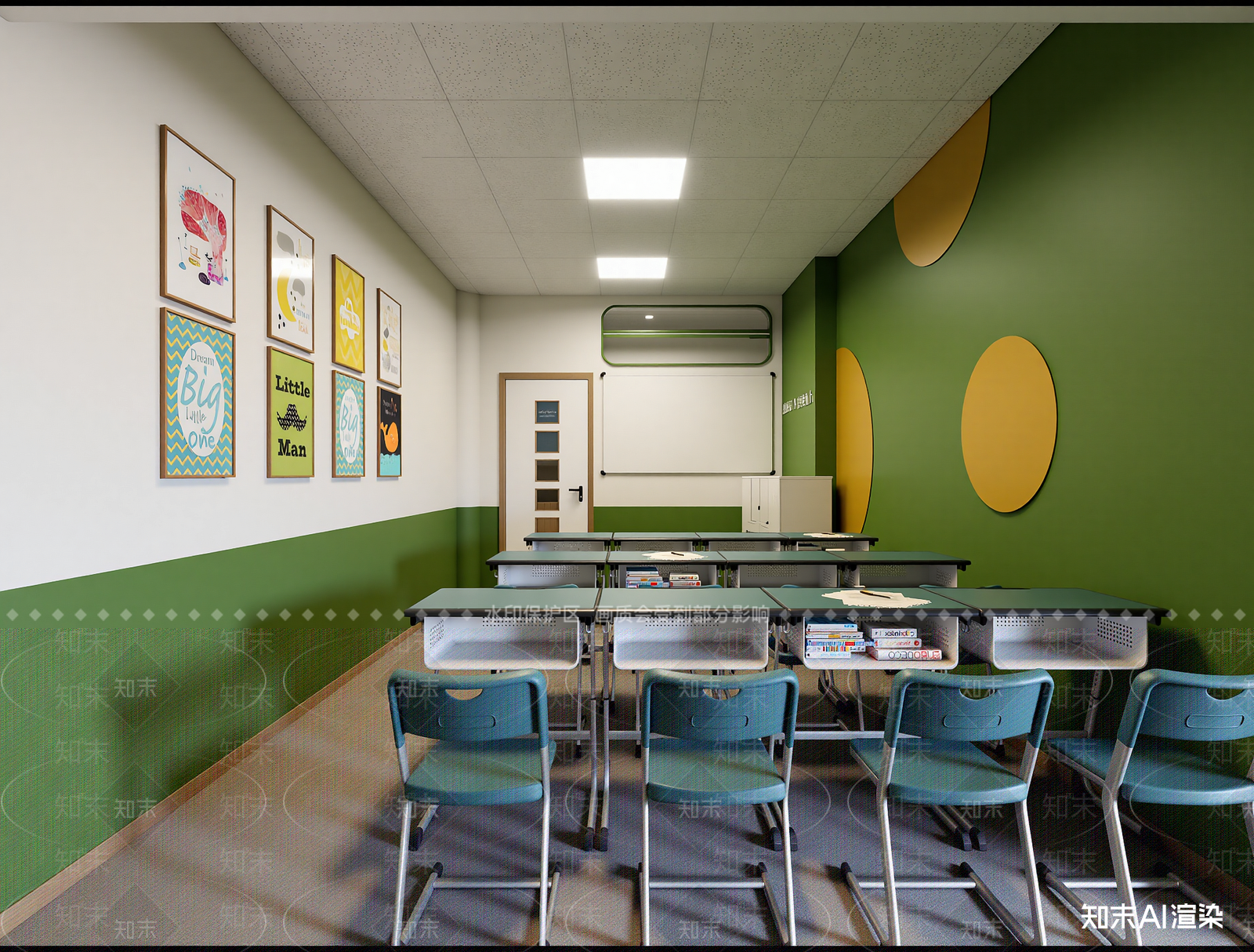 现代教室3D模型下载【ID:1214623776】