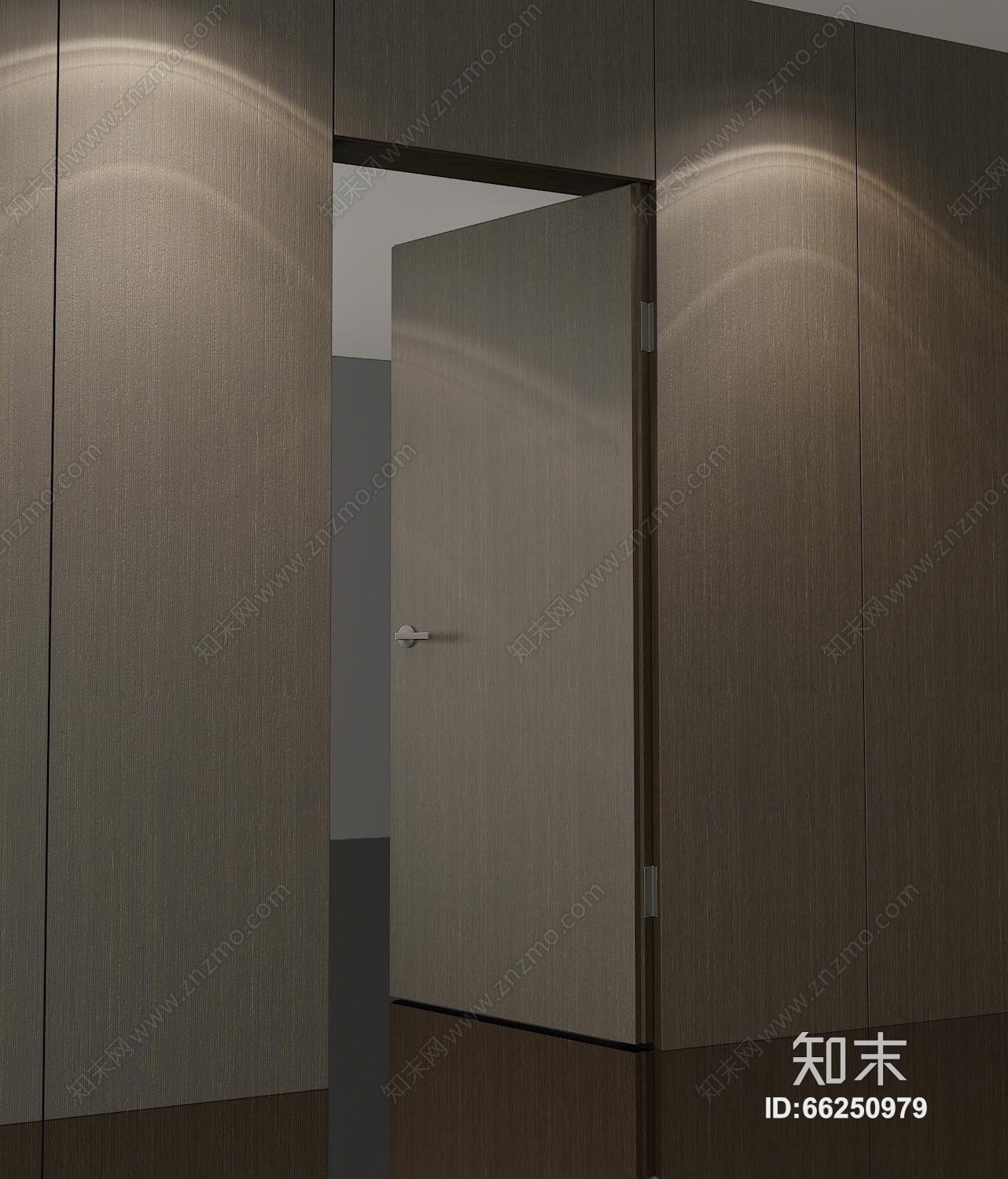 现代单开门3D模型渲染效果图