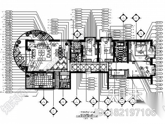 [上海]200㎡四居样板房施工图（含实景）cad施工图下载【ID:182197106】