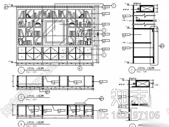 [上海]200㎡四居样板房施工图（含实景）cad施工图下载【ID:182197106】