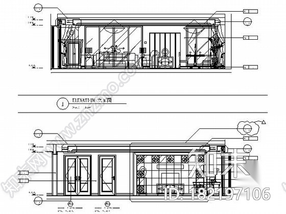 [上海]200㎡四居样板房施工图（含实景）cad施工图下载【ID:182197106】