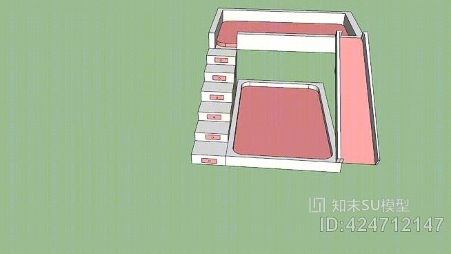 女童双层床SU模型下载【ID:424712147】