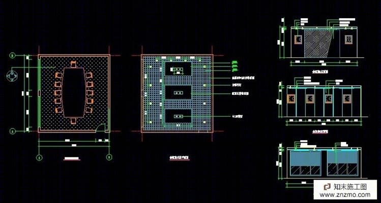 广告公司会议室cad带效果图cad施工图下载【ID:36949261】