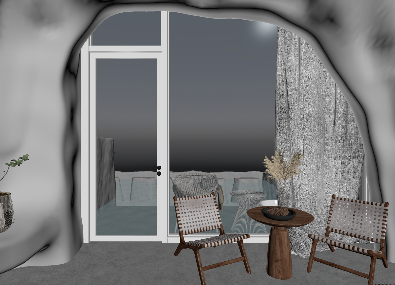 侘寂阳台3D模型下载【ID:1214267695】