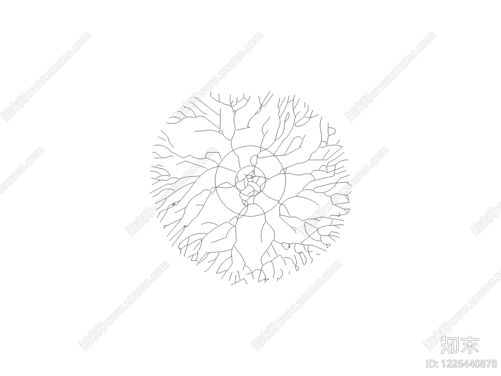 现代乔木种植CAD图纸