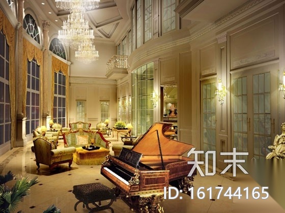 [上海]西郊奢华别墅施工图（含效果）cad施工图下载【ID:161744165】