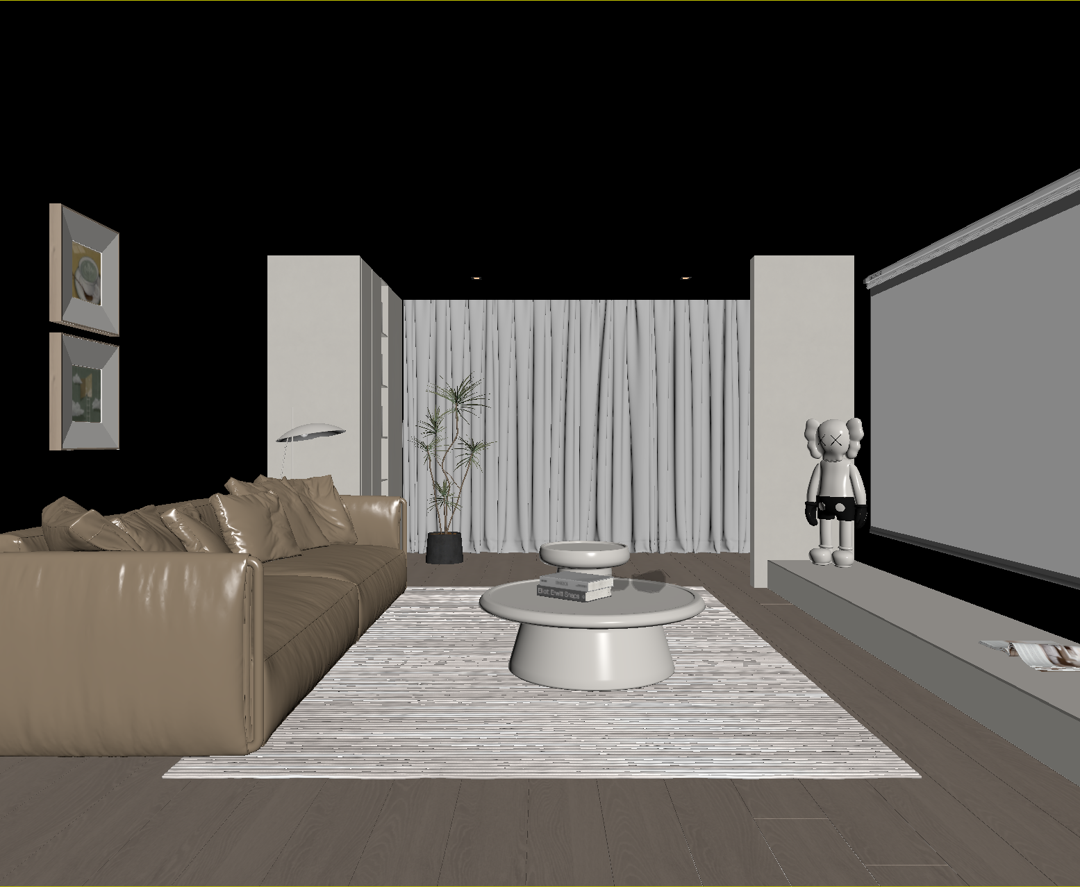 现代影音室3D模型下载【ID:1214360557】