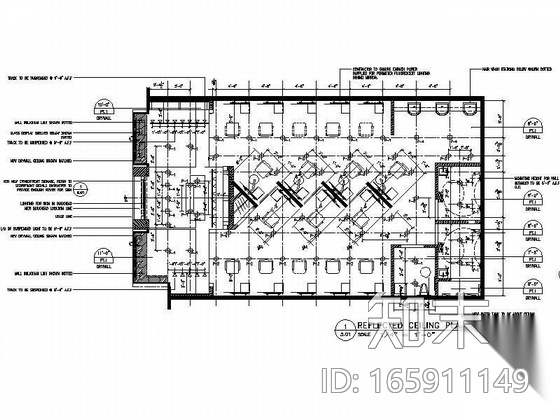 美容美发厅设计图纸（英文）cad施工图下载【ID:165911149】