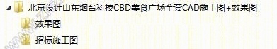 北京设计山东烟台科技CBD美食广场全套CAD施工图+效果图cad施工图下载【ID:36979969】