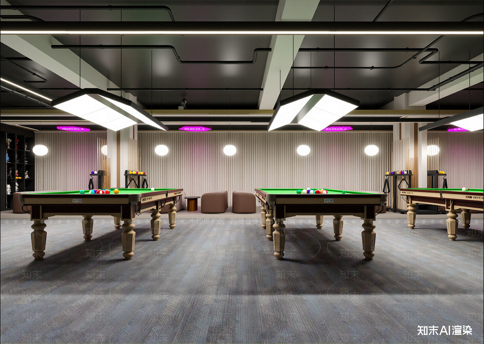 现代台球室3D模型下载【ID:1214684288】