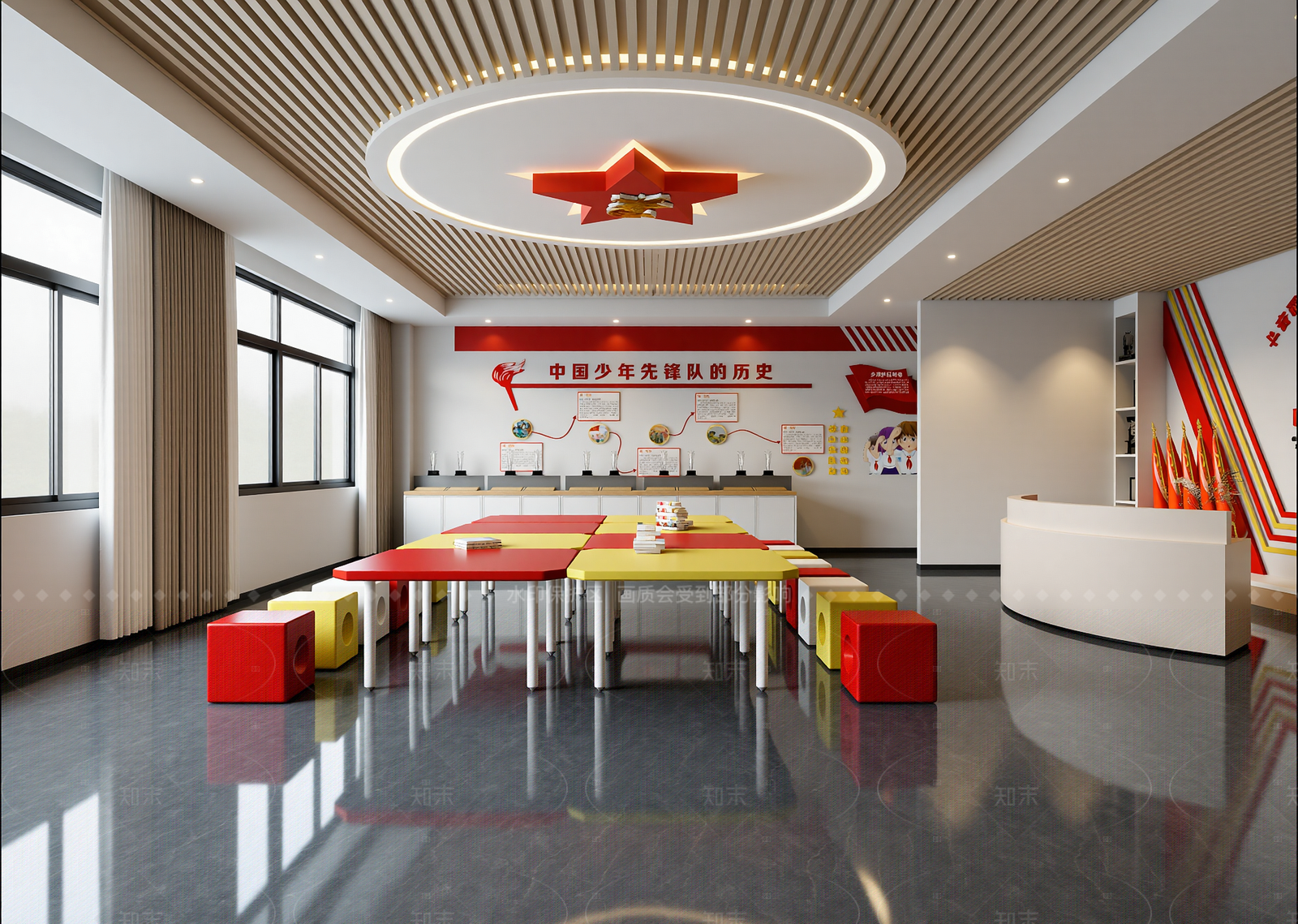 现代党建展厅3D模型下载【ID:1214999157】