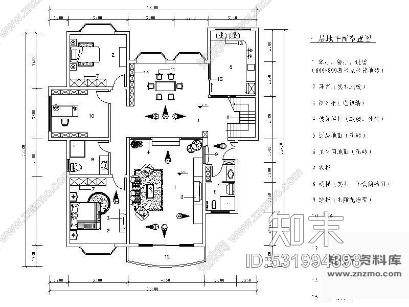 施工图200㎡错层别墅装修图施工图下载【ID:531994398】