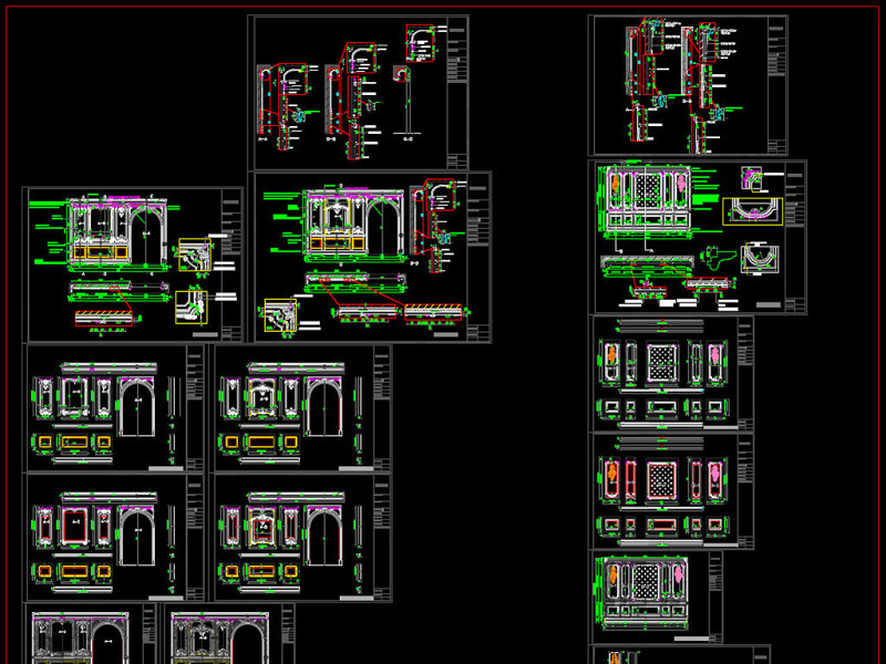 整木定制法式墙板工艺标准施工图下载【ID:149745122】