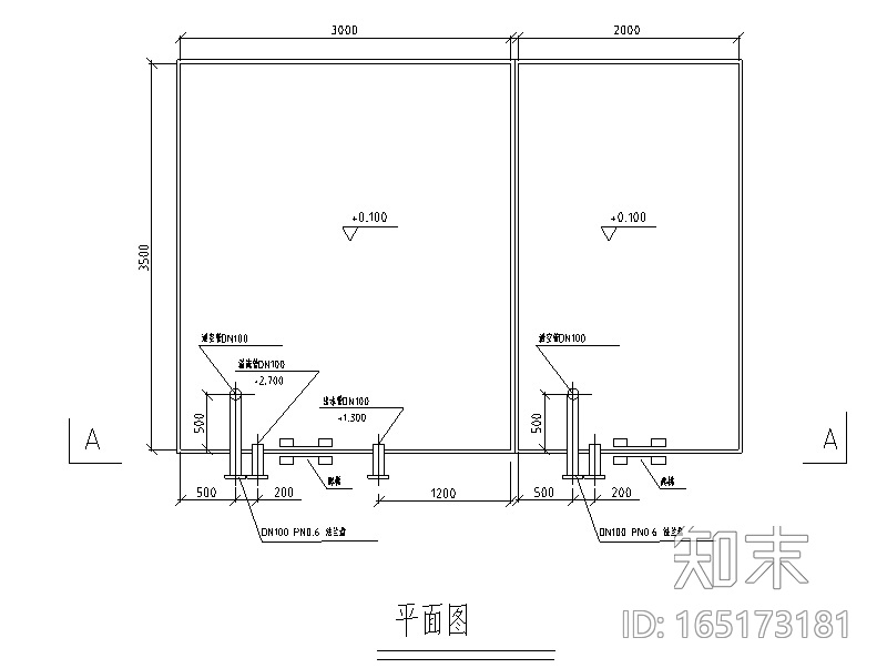 办公楼中水回用水处理施工图（膜生物反应）cad施工图下载【ID:165173181】