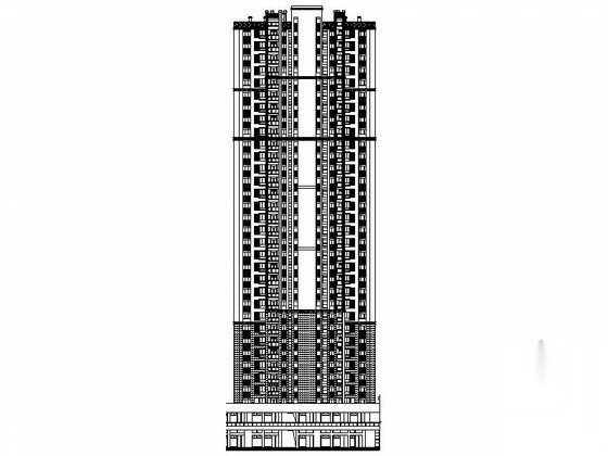 [武汉]某三十三层一梯四户住宅楼建筑施工图（2、3、6、...cad施工图下载【ID:167213171】
