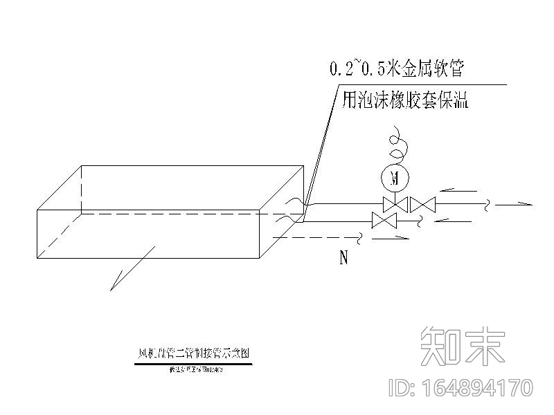 风柜_新风机组风机盘管接管图CAD施工图下载【ID:164894170】