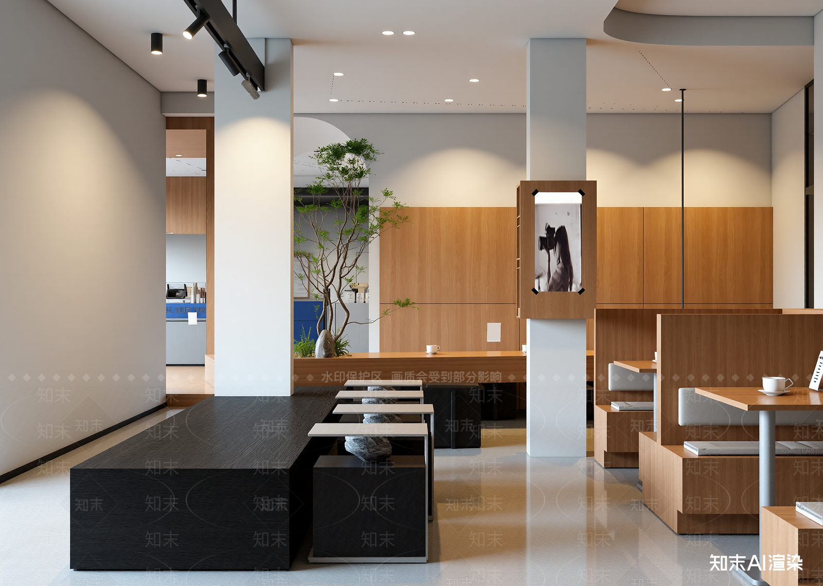 现代咖啡厅3D模型下载【ID:1214394978】